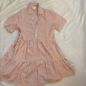 Striped Button-Down Dress XS